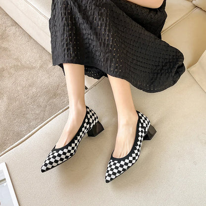 Monika - Very Elegant and Comfortable Block Heel Shoe