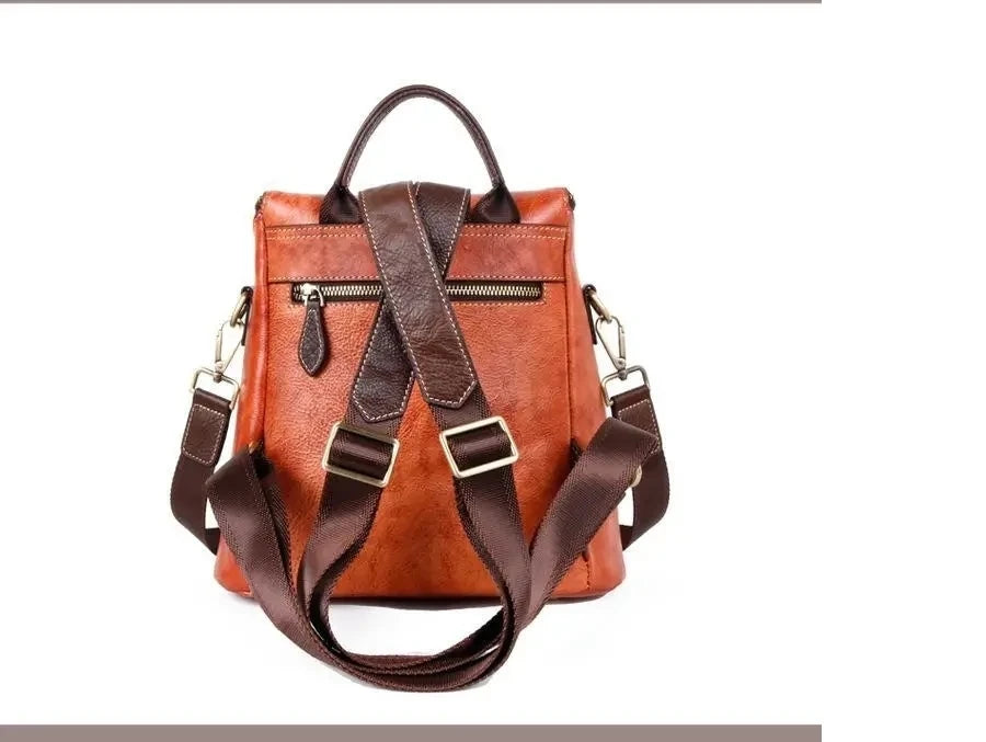 Mochila Floral Matilde Vintage – Em Couro Genuíno Premium