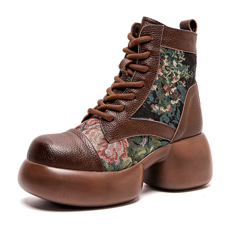 Women's Genuine Leather High Platform Boots