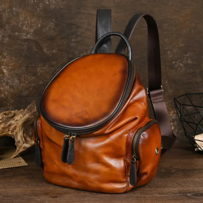 Mochila Clara Vintage – Em Couro Genuíno Premium