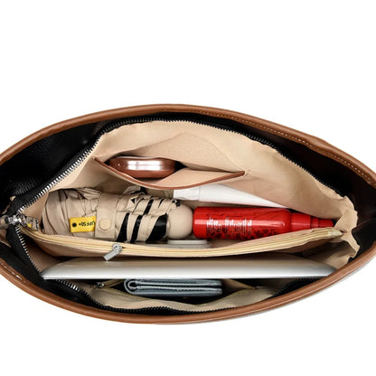 Two-Tone Elegance Bucket Bag