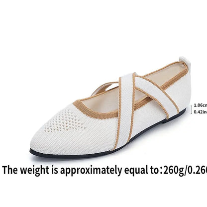 Élise - Elegant Two-Tone Flat with Criss-Cross Straps
