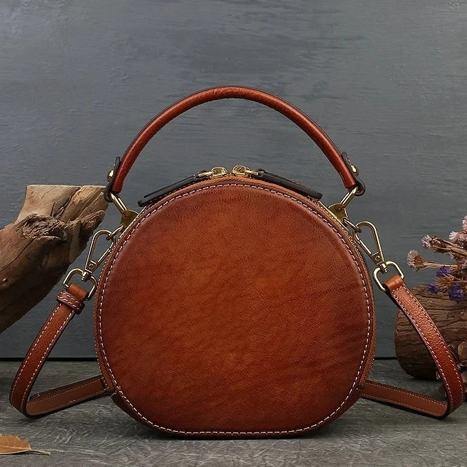 Bolsa Redonda Colette Vintage – Em Couro Genuíno Premium