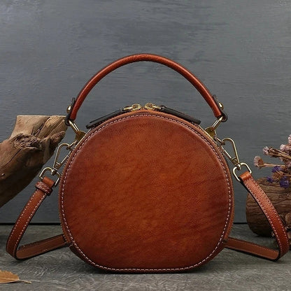 Bolsa Redonda Colette Vintage – Em Couro Genuíno Premium