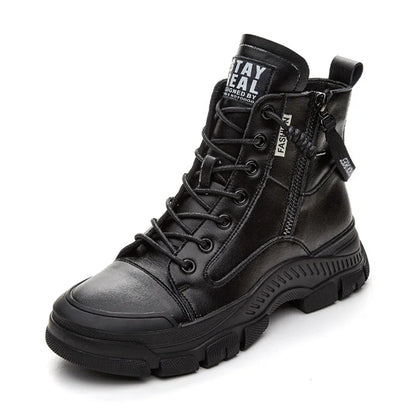 Bottes pour femmes GKTINOO en cuir véritable à semelle épaisse et élégantes