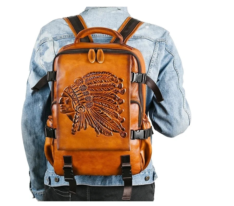 Mochila Premium Aurora Vintage – Em Couro Genuíno de Alta Qualidade