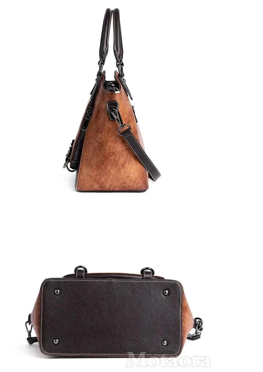 Mala Tote Vitória Vintage – Em Couro Genuíno Premium
