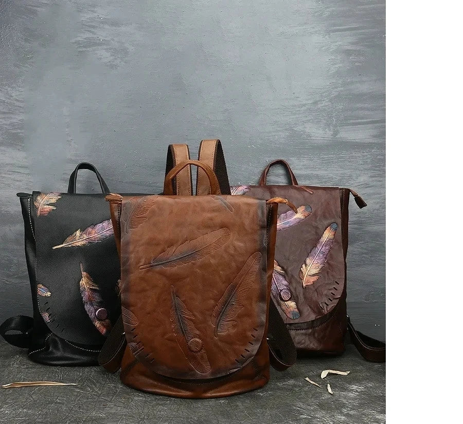 Mochila Pluma Vintage – Em Couro Genuíno Premium