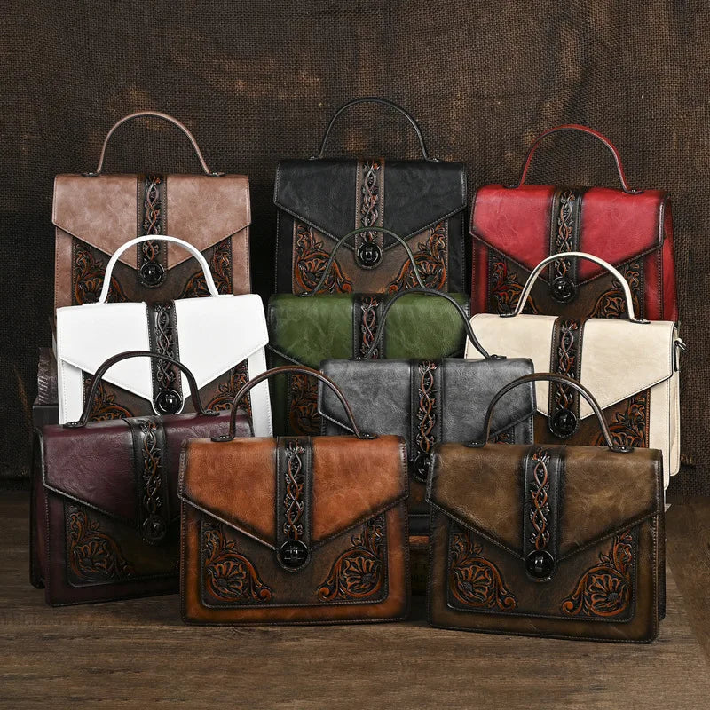 Mala Square Elisa Vintage – Design Floral de Alta Qualidade