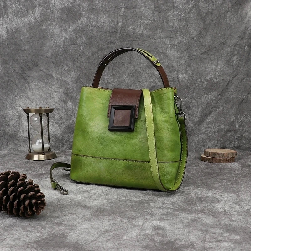 Bolsa Bucket Helena Vintage – Em Couro Genuíno Premium