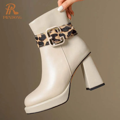 Bottes élégantes en cuir véritable Grace Daux