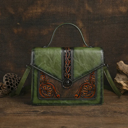 Mala Square Elisa Vintage – Design Floral de Alta Qualidade