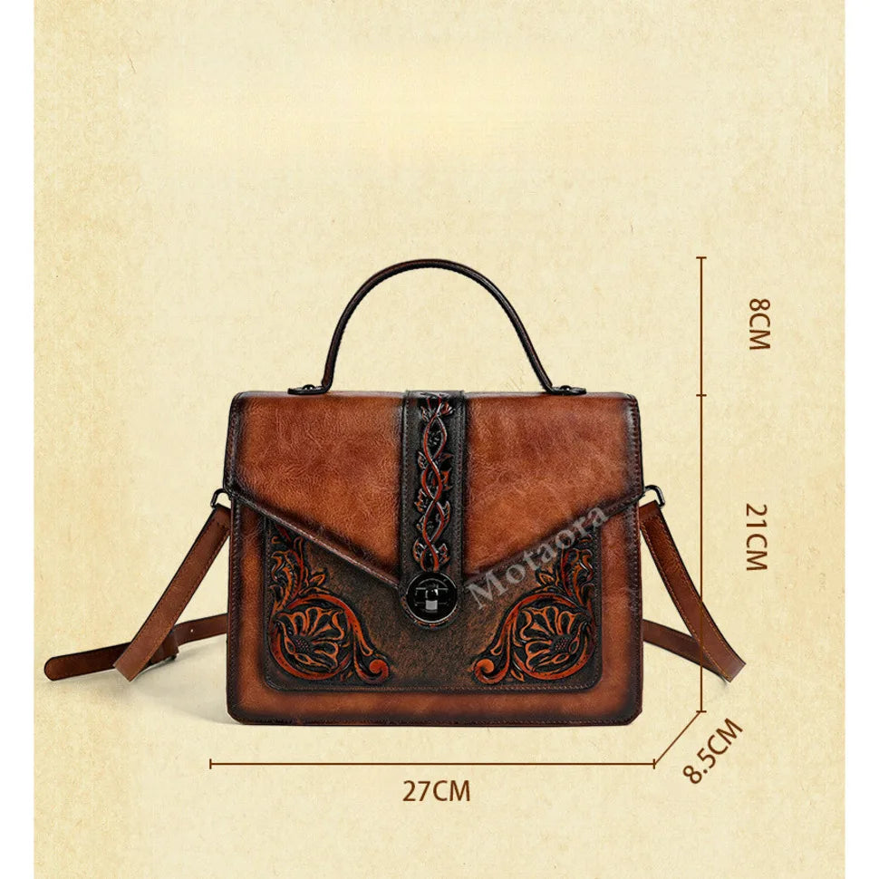 Mala Square Elisa Vintage – Design Floral de Alta Qualidade