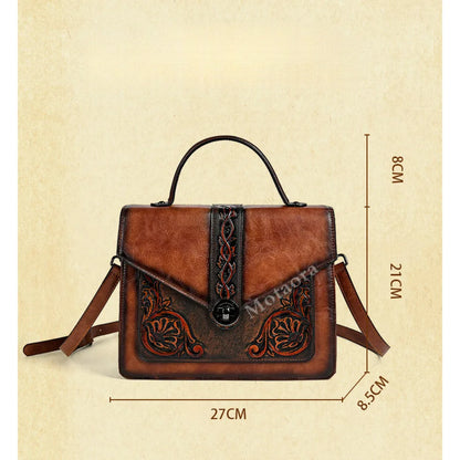 Mala Square Elisa Vintage – Design Floral de Alta Qualidade