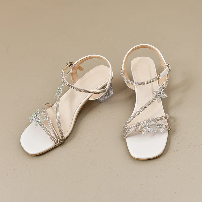 Celina Cristal – Sandálias de Salto Bloco