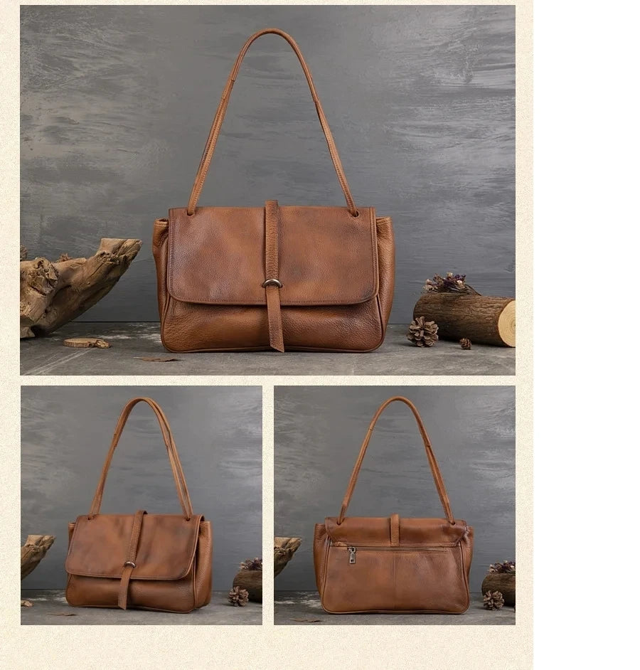 Mala Messenger Sofia Vintage – Em Couro Genuíno Premium