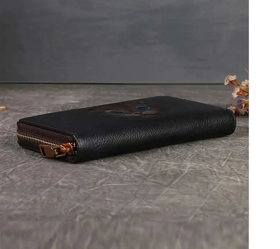 Carteira Gato Luna Vintage – Em Couro Genuíno Premium