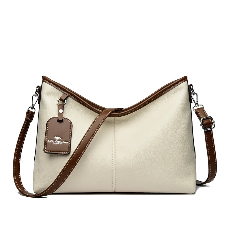 Two-Tone Elegance Bucket Bag