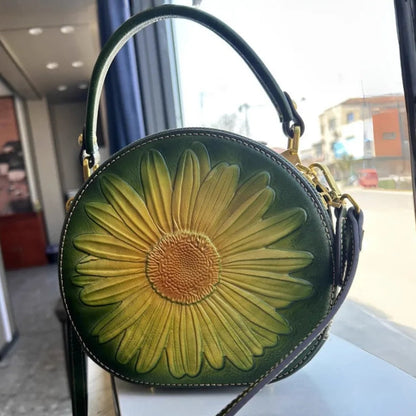 Mala Luna Floral Vintage – Em Couro Genuíno Premium