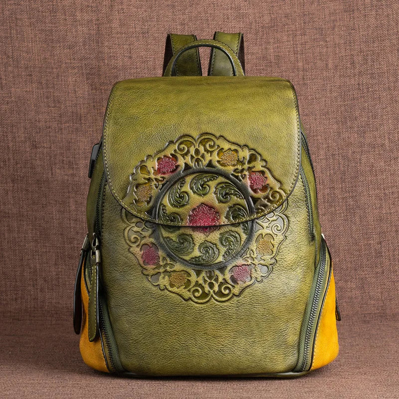 Mochila Hanami Vintage – Em Couro Genuíno Artesanal