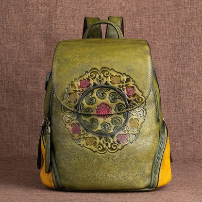 Mochila Hanami Vintage – Em Couro Genuíno Artesanal