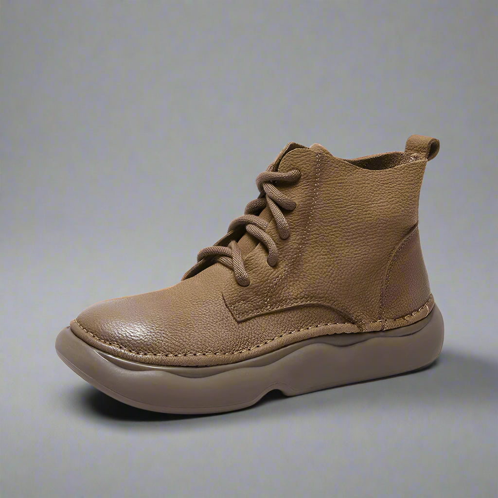 Women's Genuine Thick Sole Wide Toe Boot