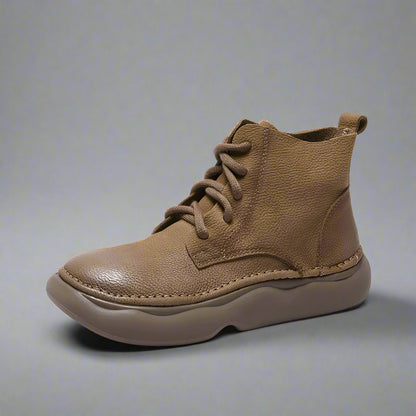 Women's Genuine Thick Sole Wide Toe Boot
