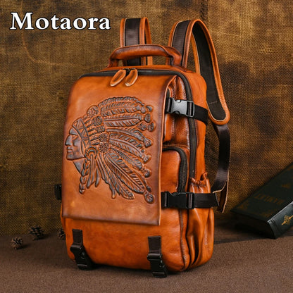 Mochila Premium Aurora Vintage – Em Couro Genuíno de Alta Qualidade