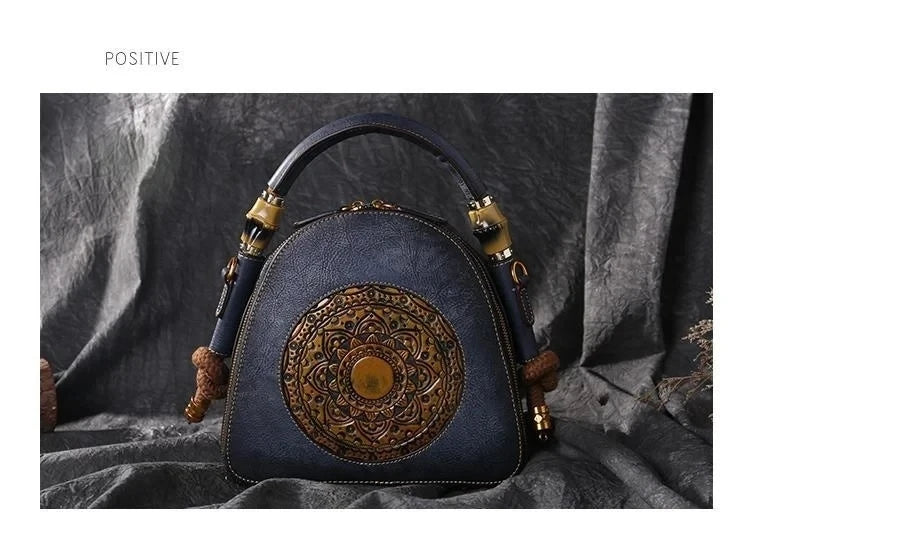 Mala Shell Oriental Mei Vintage – Em Couro Genuíno Premium