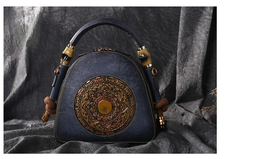 Mala Shell Oriental Mei Vintage – Em Couro Genuíno Premium