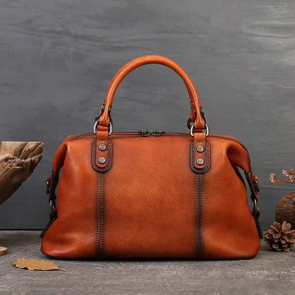 Mala Boston Serena Vintage – Em Couro Genuíno Premium