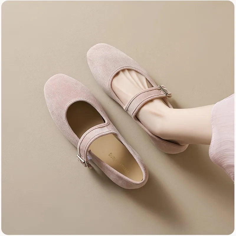 Edana San - Comfortable Flat Shoe (In Suede Leather)