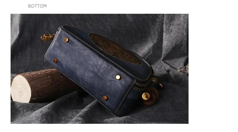 Mala Shell Oriental Mei Vintage – Em Couro Genuíno Premium