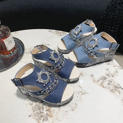 Sophie Jeans Sandals - Fresh and comfortable