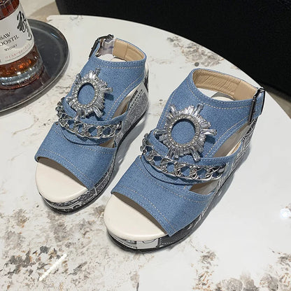 Sophie Jeans Sandals - Fresh and comfortable