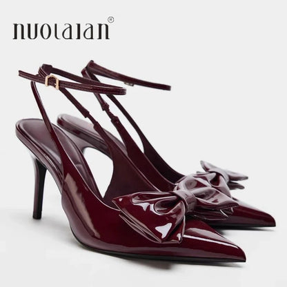 Valentina Bow - Sapatos de Salto Alto com Laço Elegante