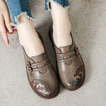 GKTINOO Women's Genuine Leather Comfortable Casual Loafers