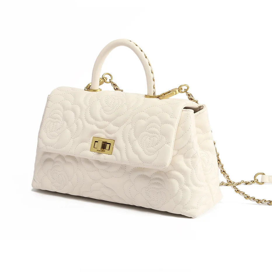Camelia Elegance – Genuine Leather Bag