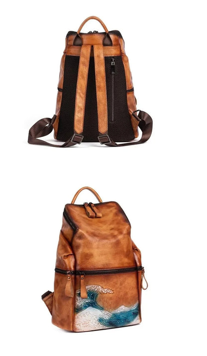 Mochila Everest Vintage – Em Couro Genuíno Artesanal