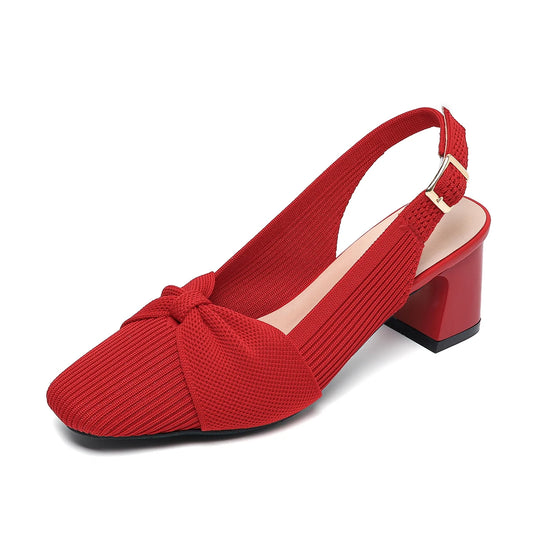 Valentina Rouge - Sapato Slingback Elegante de Salto Médio