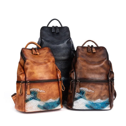 Mochila Everest Vintage – Em Couro Genuíno Artesanal