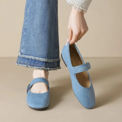 Edana San - Comfortable Flat Shoe (In Suede Leather)