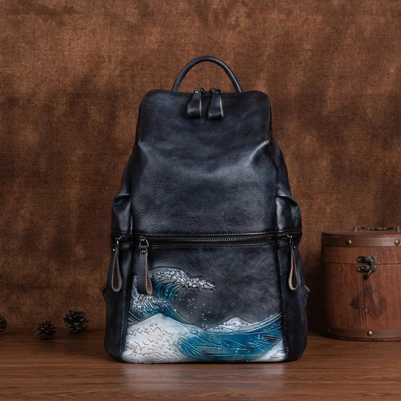 Mochila Everest Vintage – Em Couro Genuíno Artesanal