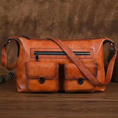 Mala Alba Vintage – Em Couro Genuíno Pintado à Mão