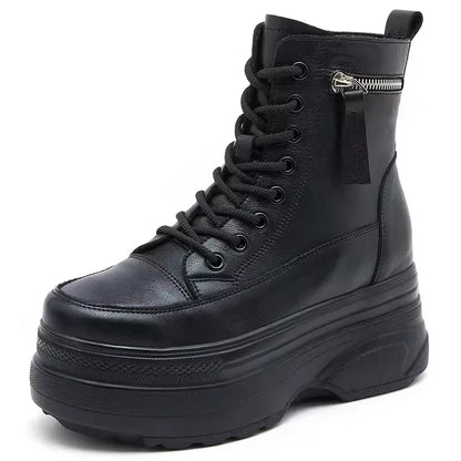 Women's Platform Ankle Boots Genuine Leather