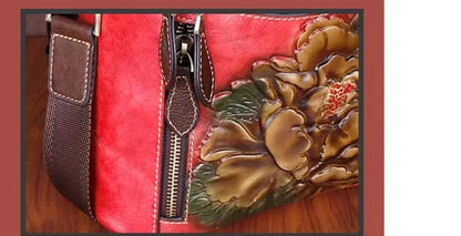 Mochila Floral Matilde Vintage – Em Couro Genuíno Premium