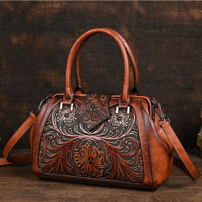Mala Tote Amélia Vintage – Acabamento Floral de Alta Qualidade