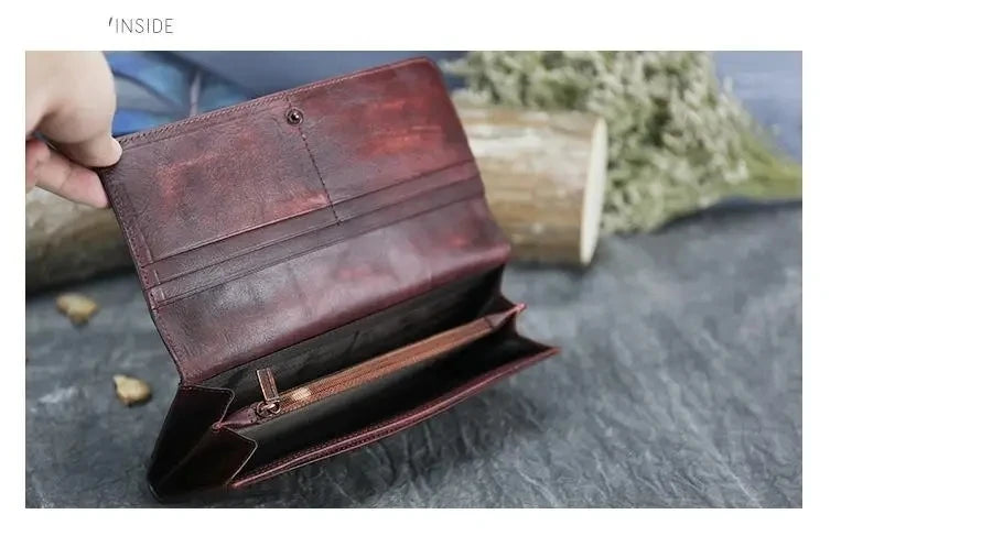 Carteira Aurora Classic Vintage – Em Couro Genuíno Premium