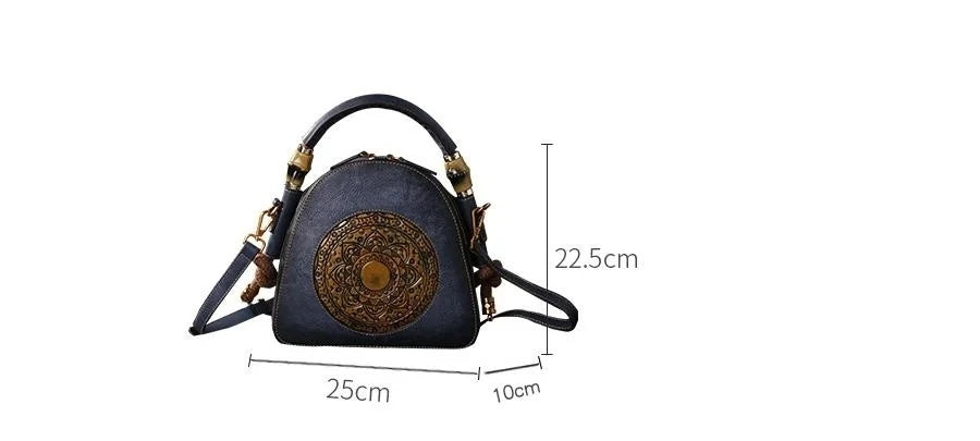 Mala Shell Oriental Mei Vintage – Em Couro Genuíno Premium