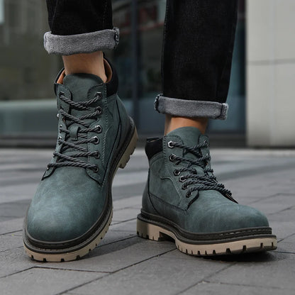 Lusitanna Cesar Boot - Bota Masculina Retro em Couro Split Leather